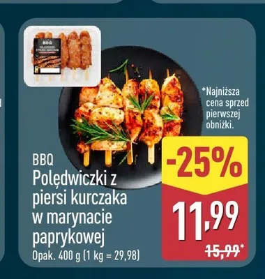 Polędwiczki z piersi kurczaka w marynacie paprykowej BBQ promocja w Aldi
