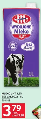 Mleko UHT 3,2% bez laktozy 1 L promocja w Selgros