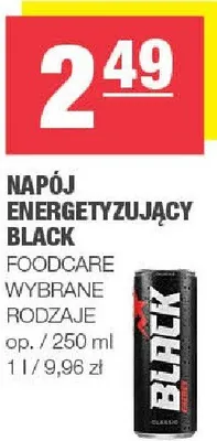 Napój energetyzujący Black wybrane rodzaje promocja w SPAR