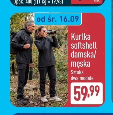 Kurtka softshell damska promocja w Aldi