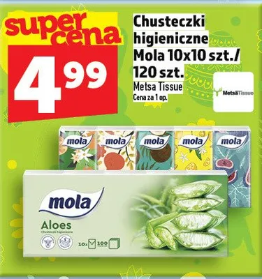 Chusteczki higieniczne Mola 10x10szt / 120szt promocja w TOPAZ