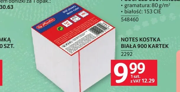 Notes kostka biała 900-pak promocja w Selgros
