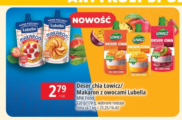 Makaron z owocami truskawkami Lubella promocja w Leclerc