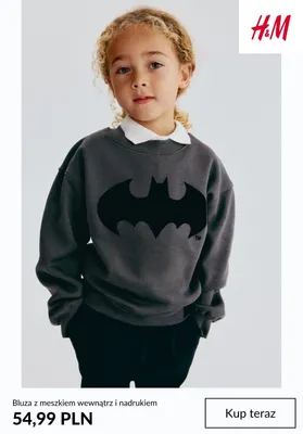 Bluza z meszkiem wewnątrz i nadrukiem H & M promocja w H&M