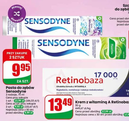 Pasta do zębów Sensodyne Extra Whitening promocja w Dino