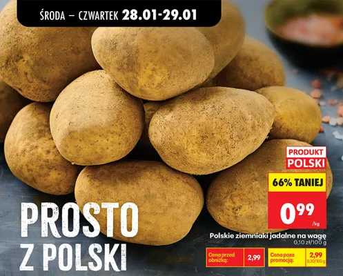 Ziemniaki jadalne polskie promocja w Biedronka