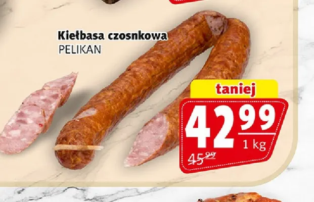 Kiełbasa czosnkowa Pelikan promocja w Prim Market