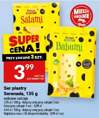 Ser plastry salami, babunia Serenada promocja w Twój Market