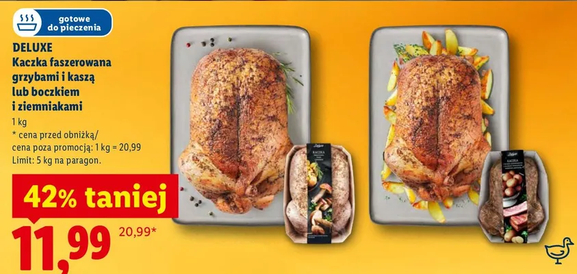 Kaczka faszerowana grzybami i kaszą lub boczkiem i ziemniakami promocja w Lidl