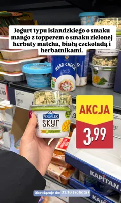 Jogurt typu islandzkiego Polmlek Skyr mango & crunchy matcha promocja w Aldi