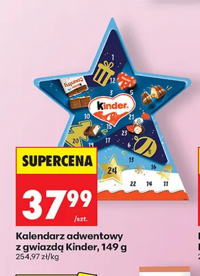 Kalendarz adwentowy z gwiazdą Kinder promocja w Biedronka