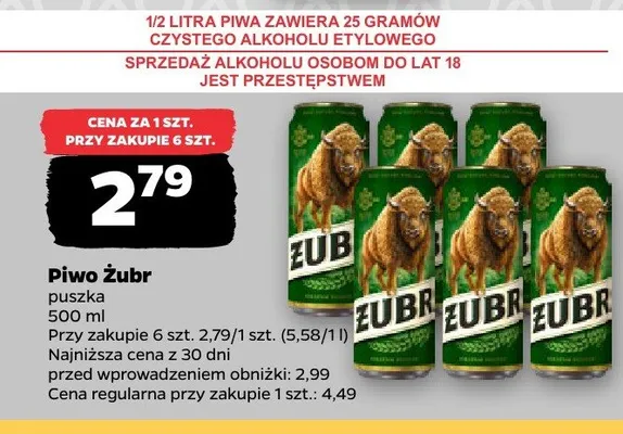Piwo Żubr promocja w Netto
