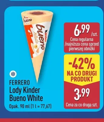 Lody Kinder Bueno White Ferrero promocja w Aldi