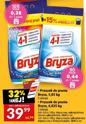 Proszek do prania Bryza, 6,825 kg promocja w Twój Market