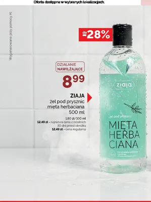 Żel pod prysznic mięta herbaciana Ziaja promocja w Ziko Dermo
