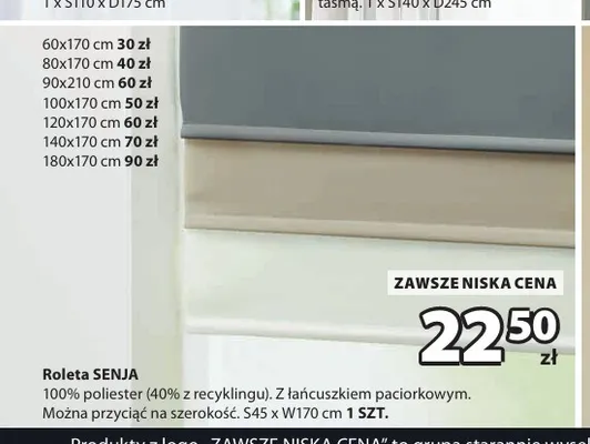 Roleta Senja 100x170 cm promocja w Jysk