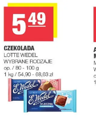 Czekolada E.Wedel promocja w SPAR