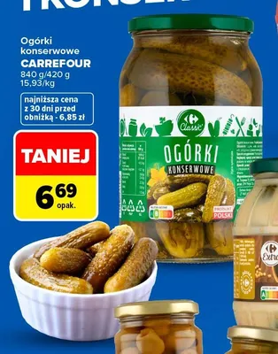 Ogórki konserwowe Carrefour promocja w Carrefour Market