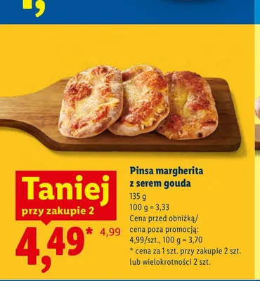 Pinsa margherita z serem gouda promocja w Lidl