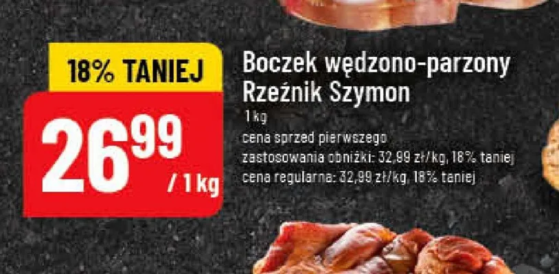Boczek wędzono-parzony Rzeźnik Szymon promocja w POLOmarket