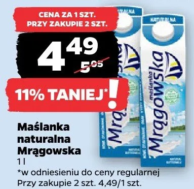 Maślanka naturalna promocja w Netto
