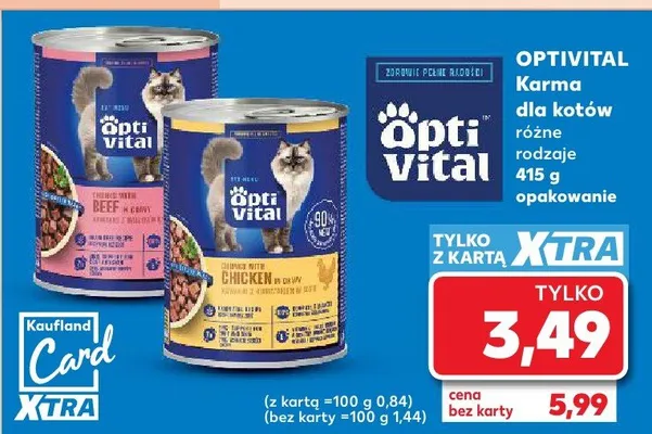 Karma dla kotów OPTIVITAL Chicken promocja w Kaufland