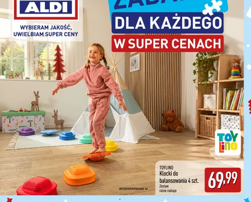 Klocki do balansowania 4 szt. Toylino promocja w Aldi