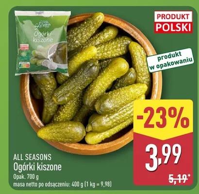 Ogórki kiszone promocja w Aldi
