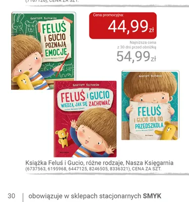 Książka Feluś i Gucio Poznają emocje Nasza Księgarnia promocja w Smyk