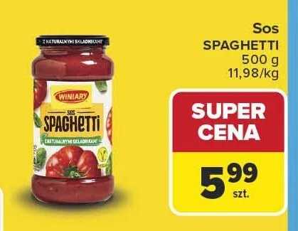Sos Spaghetti Winiary promocja w Carrefour