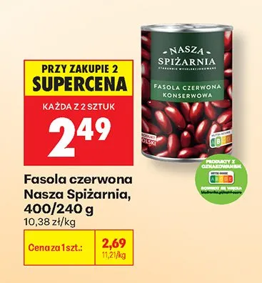 Fasola czerwona konserwowa Nasza Spiżarnia promocja w Biedronka