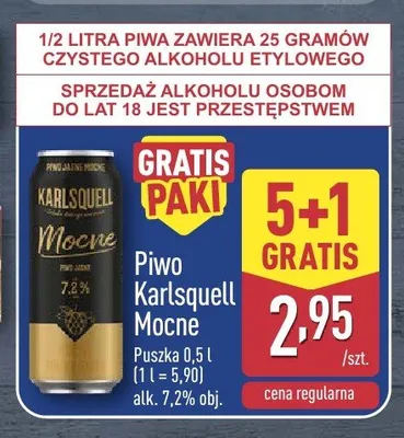 Piwo Karlsquell Mocne promocja w Aldi