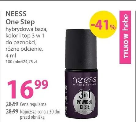 Hybrydowa baza, kolor i top 3 w 1 do paznokci, różne odcienie promocja w Hebe