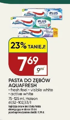 Pasta do zębów Aquafresh Visible White promocja w Chata Polska
