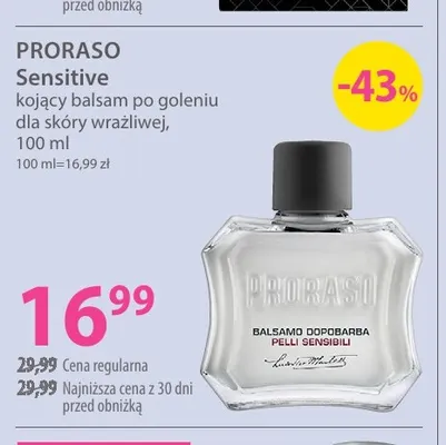 Kojący balsam po goleniu dla skóry wrażliwej Sensitive Proraso promocja w Hebe