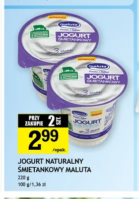 Jogurt naturalny śmietankowy Maluta promocja w Gram Market