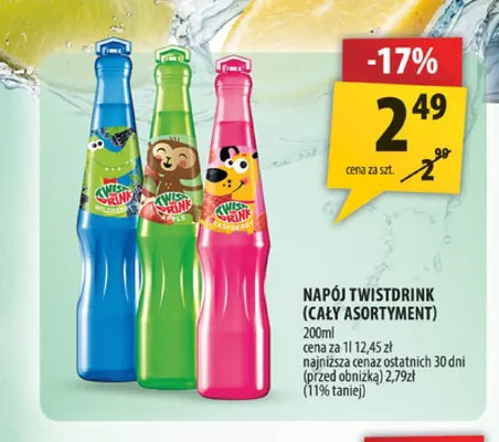Napój Twistdrink Raspberry promocja w Arhelan