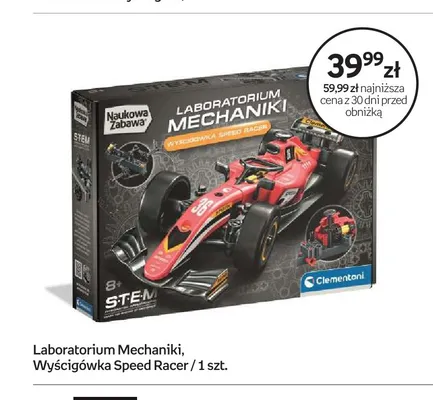 Zabawka edukacyjna Laboratorium Mechaniki Wyścigówka Speed Racer Clementoni promocja w Empik