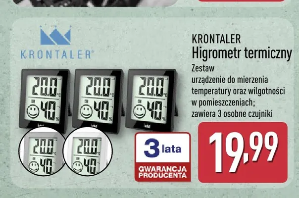 Higrometr termiczny Krontaler promocja w Aldi