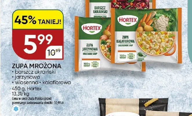 Zupa mrożona Hortex wiosenna promocja w Chata Polska