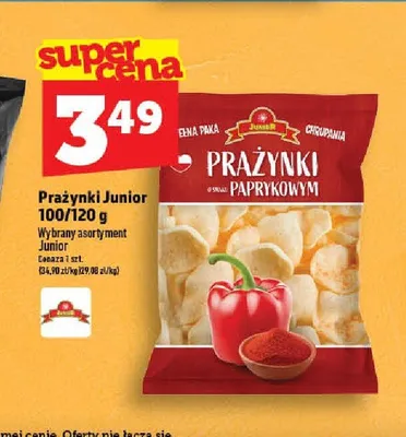 Prażynki o smaku paprykowym Junior 100/120g promocja w TOPAZ