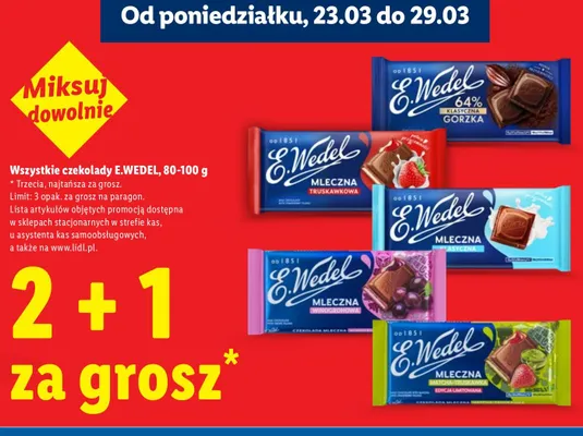 Czekolada mleczna bazylia z limonką promocja w Lidl
