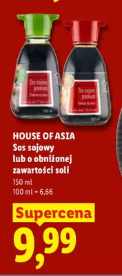 Sos sojowy o obniżonej zawartości soli House of Asia promocja w Lidl