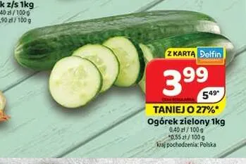 Ogórki zielone polskie promocja w Delfin