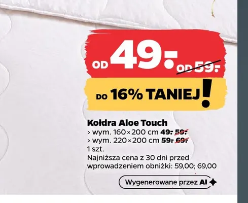 Kołdra Aloe Touch 220x200 cm promocja w Netto