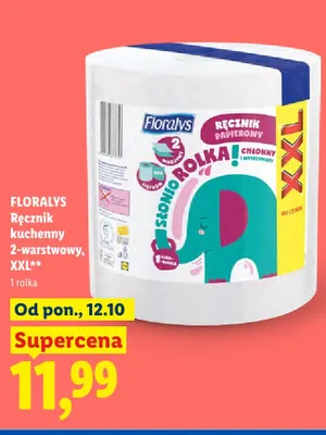 Ręcznik kuchenny 2-warstwowy XXL Floralys promocja w Lidl