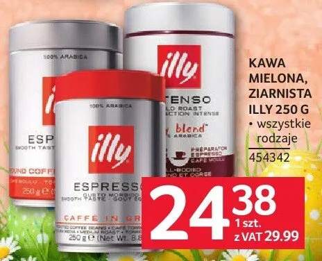 Kawa mielona ziarnista ILLY 250 G promocja w Selgros