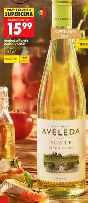 Wino białe półwytrawne Aveleda Fonte Vinho Verde promocja w Biedronka