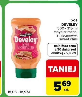 Sos Sweet Chilli Develey promocja w Carrefour Express