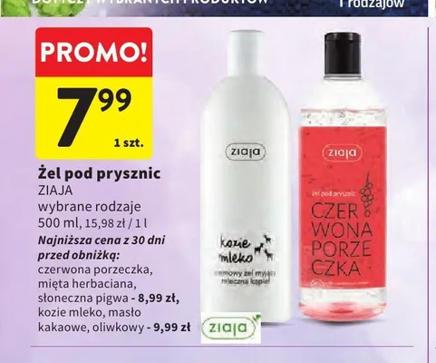 Żel pod prysznic Ziaja Mięta Herbaciana promocja w Intermarche